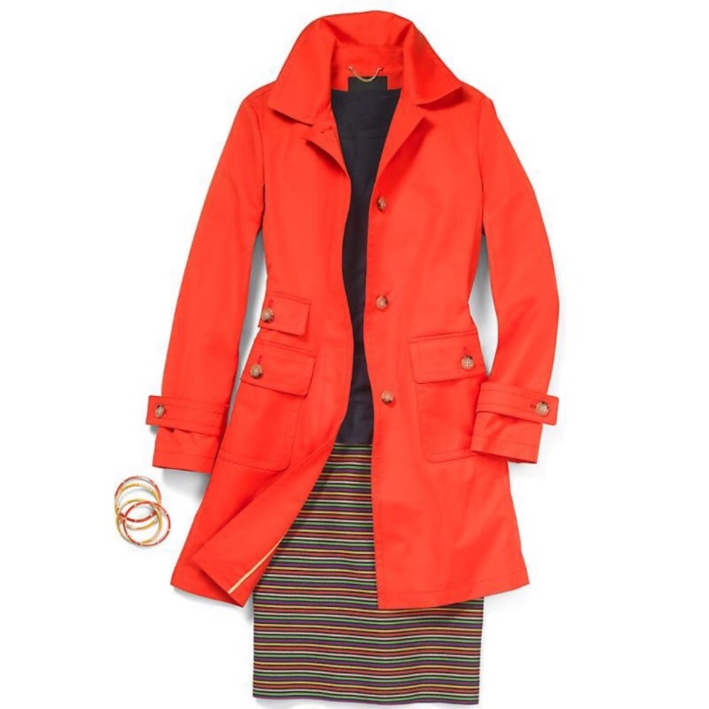 Beautiful Orange Talbots Raincoat Size 14p